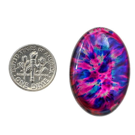 Lab Created Multi Color Labradorite 23x33.6x5.5 mm Oval Shape Polished Gemstone LS125-06492