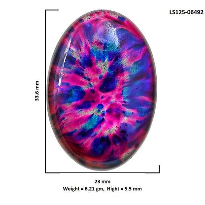 Lab Created Multi Color Labradorite 23x33.6x5.5 mm Oval Shape Polished Gemstone LS125-06492