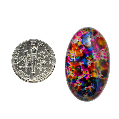 Lab Created Multi Color Labradorite 18.5x30.5x6 mm Oval Shape Polished Gemstone LS125-06495