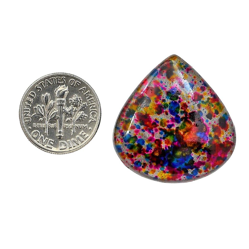 Lab Created Multi Color Labradorite 27x28.1x5.7 mm Heart Shape Polished Gemstone LS125-06496