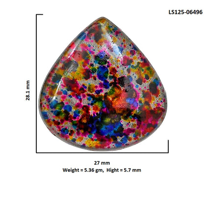 Lab Created Multi Color Labradorite 27x28.1x5.7 mm Heart Shape Polished Gemstone LS125-06496