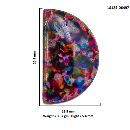 Lab Created Multi Color Labradorite 15.5x25.9x5.4 mm Fancy Shape Polished Gemstone LS125-06497