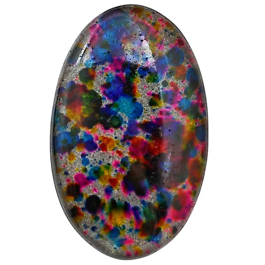 Lab Created Multi Color Labradorite 17.7x28.55x4.5 mm Oval Shape Polished Gemstone LS125-06500