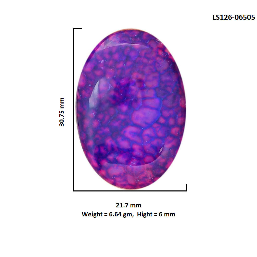 Dragon Vein Agate 21.7x30.75x6 mm Oval Shape Polished Gemstone LS126-06505