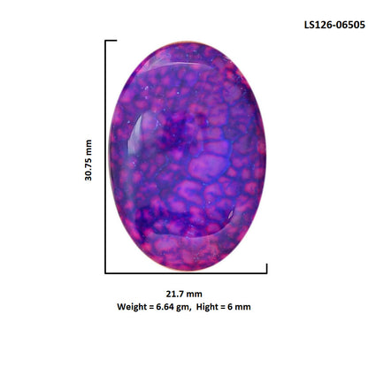 Dragon Vein Agate 21.7x30.75x6 mm Oval Shape Polished Gemstone LS126-06505