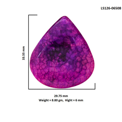 Dragon Vein Agate 29.75x33.55x6 mm Heart Shape Polished Gemstone LS126-06508
