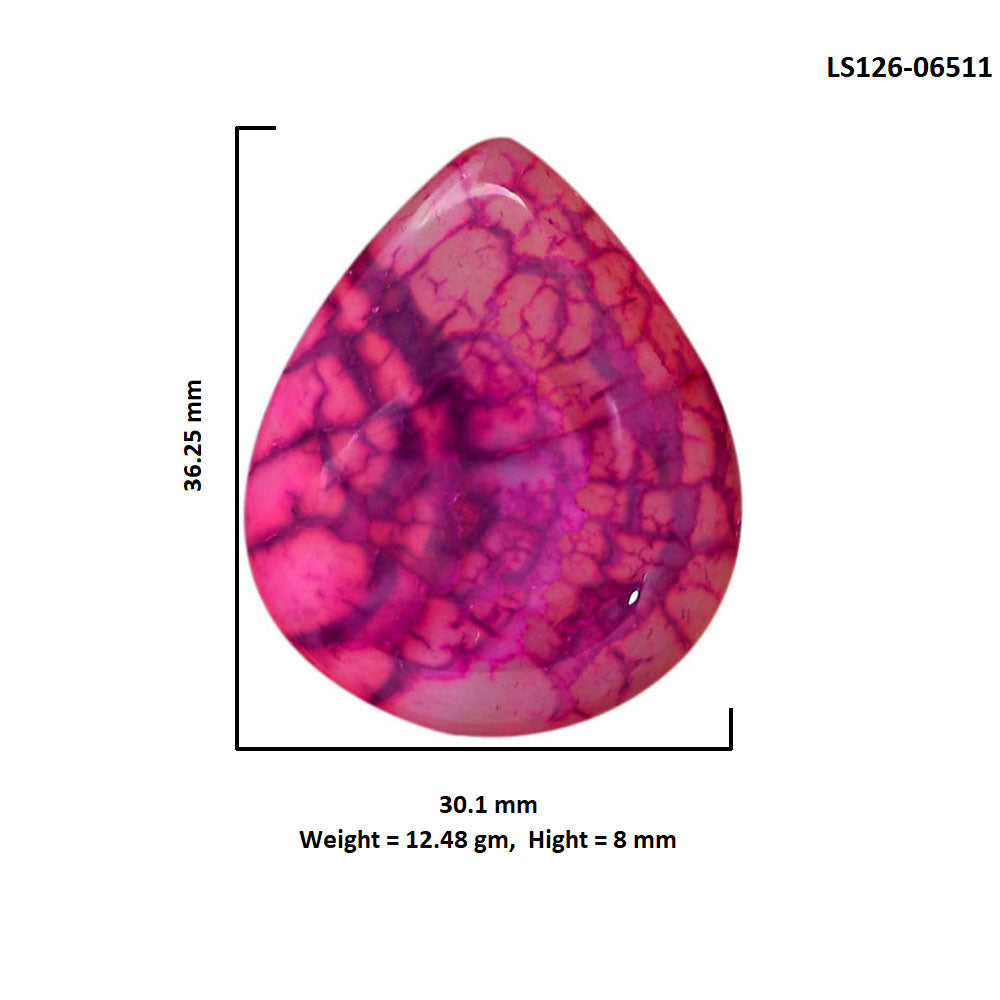 Dragon Vein Agate 30.1x36.25x8 mm Heart Shape Polished Gemstone LS126-06511