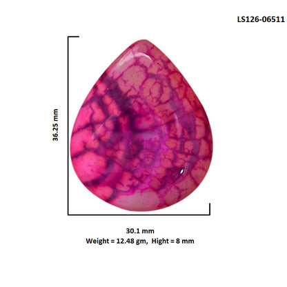 Dragon Vein Agate 30.1x36.25x8 mm Heart Shape Polished Gemstone LS126-06511