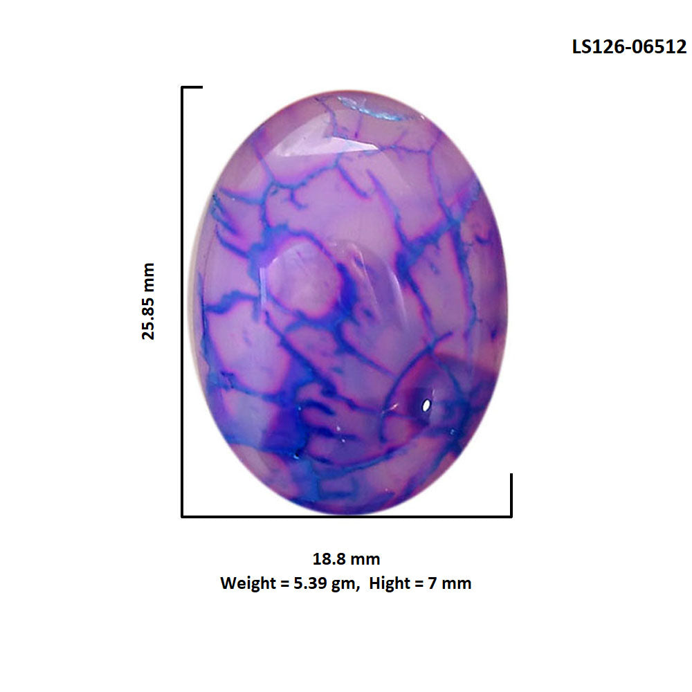 Dragon Vein Agate 18.8x25.85x7 mm Oval Shape Polished Gemstone LS126-06512