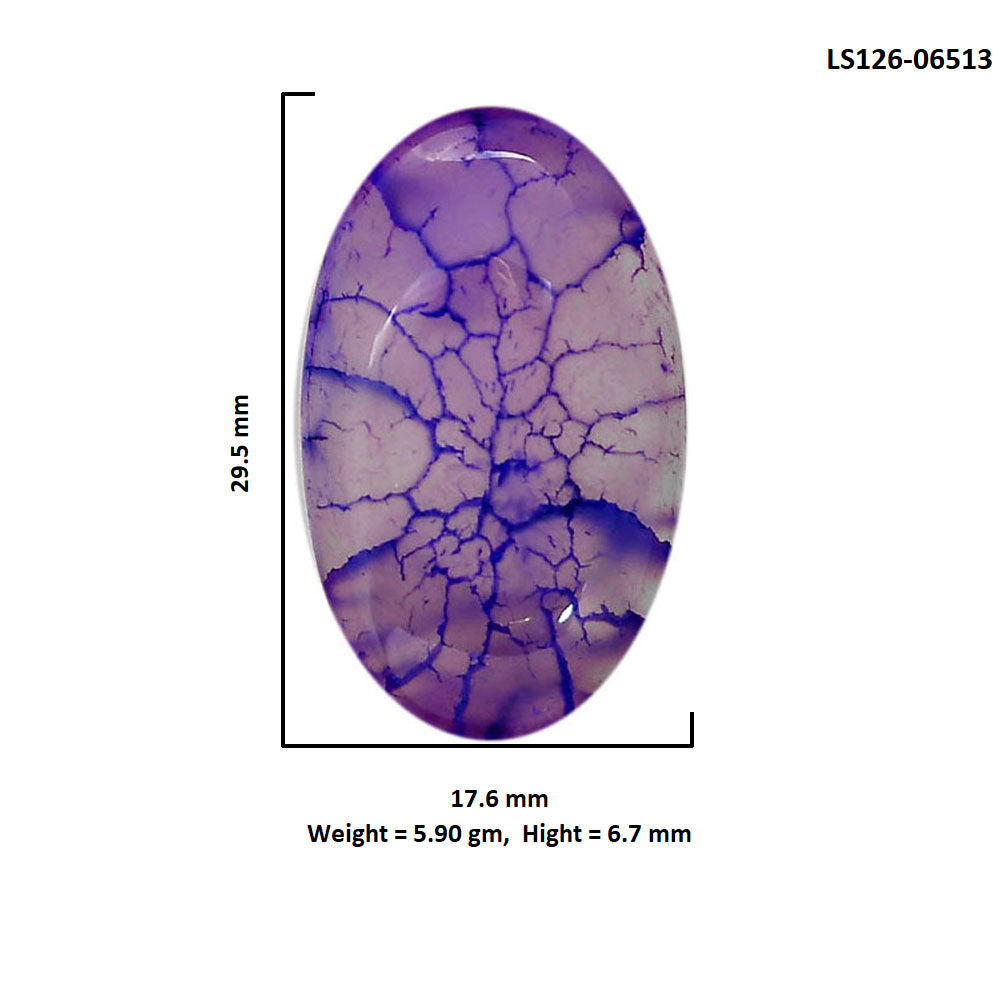 Dragon Vein Agate 17.6x29.5x6.7 mm Oval Shape Polished Gemstone LS126-06513
