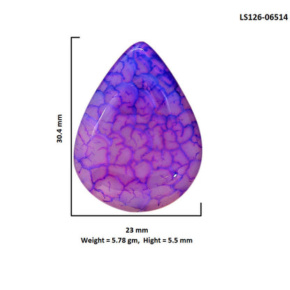 Dragon Vein Agate 23x30.4x5.5 mm Pear Shape Polished Gemstone LS126-06514