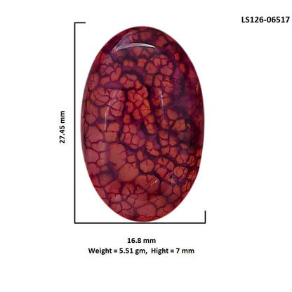 Dragon Vein Agate 16.8x27.45x7 mm Oval Shape Polished Gemstone LS126-06517