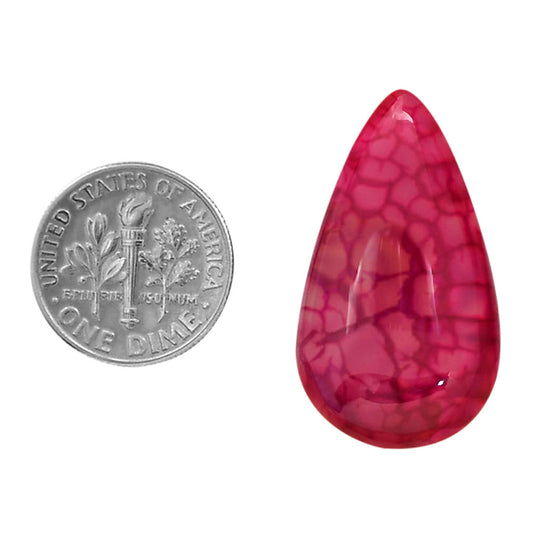 Dragon Vein Agate 17.5x30.6x8 mm Pear Shape Polished Gemstone LS126-06520