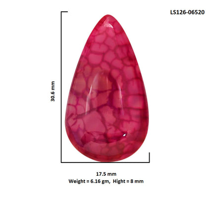 Dragon Vein Agate 17.5x30.6x8 mm Pear Shape Polished Gemstone LS126-06520