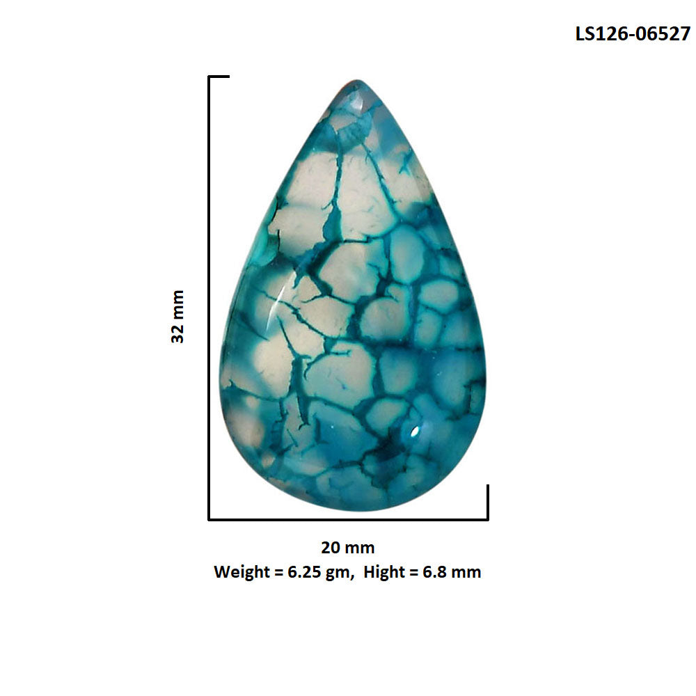 Dragon Vein Agate 20x32x6.8 mm Pear Shape Polished Gemstone LS126-06527
