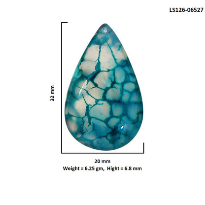 Dragon Vein Agate 20x32x6.8 mm Pear Shape Polished Gemstone LS126-06527