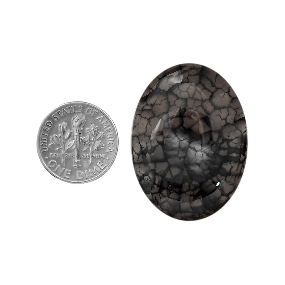 Dragon Vein Agate 24.3x33.5x8.3 mm Oval Shape Polished Gemstone LS126-06530