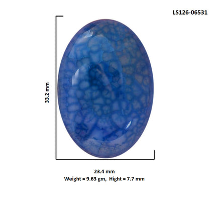 Dragon Vein Agate 23.4x33.2x7.7 mm Oval Shape Polished Gemstone LS126-06531