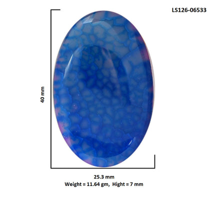 Dragon Vein Agate 25.3x40x7 mm Oval Shape Polished Gemstone LS126-06533