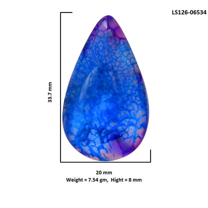 Dragon Vein Agate 20x33.7x8 mm Pear Shape Polished Gemstone LS126-06534