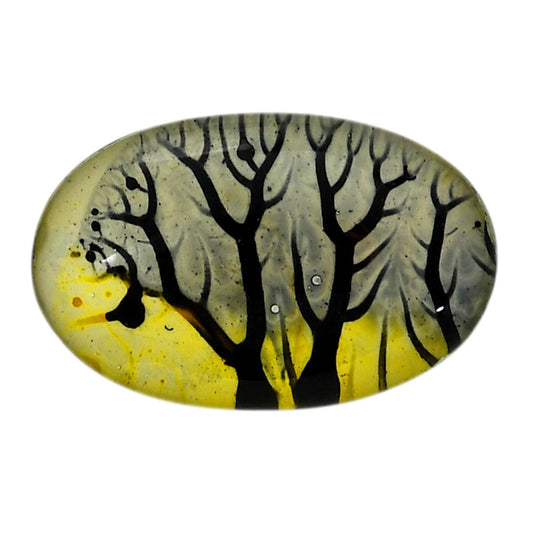 Dendritic Agate Doublet 20.25x31.7x8 mm Oval Shape Polished Gemstone LS127-06541