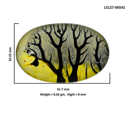 Dendritic Agate Doublet 20.25x31.7x8 mm Oval Shape Polished Gemstone LS127-06541