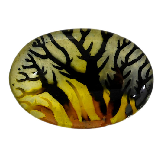 Dendritic Agate Doublet 22.2x32x7.5 mm Oval Shape Polished Gemstone LS127-06542