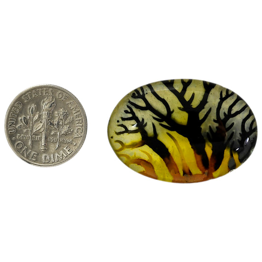 Dendritic Agate Doublet 22.2x32x7.5 mm Oval Shape Polished Gemstone LS127-06542