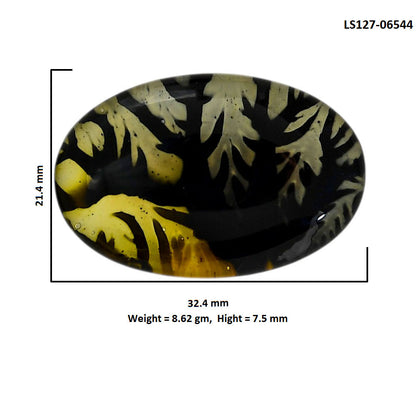 Dendritic Agate Doublet 21.4x32.4x7.5 mm Oval Shape Polished Gemstone LS127-06544