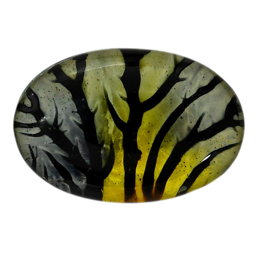 Dendritic Agate Doublet 21.3x31.85x7.3 mm Oval Shape Polished Gemstone LS127-06551