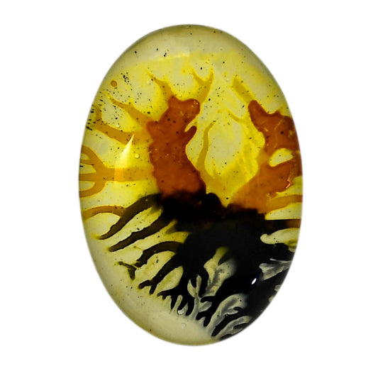 Dendritic Agate Doublet 20.7x29.7x7.3 mm Oval Shape Polished Gemstone LS127-06558