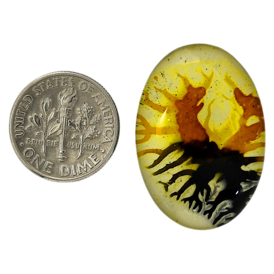 Dendritic Agate Doublet 20.7x29.7x7.3 mm Oval Shape Polished Gemstone LS127-06558