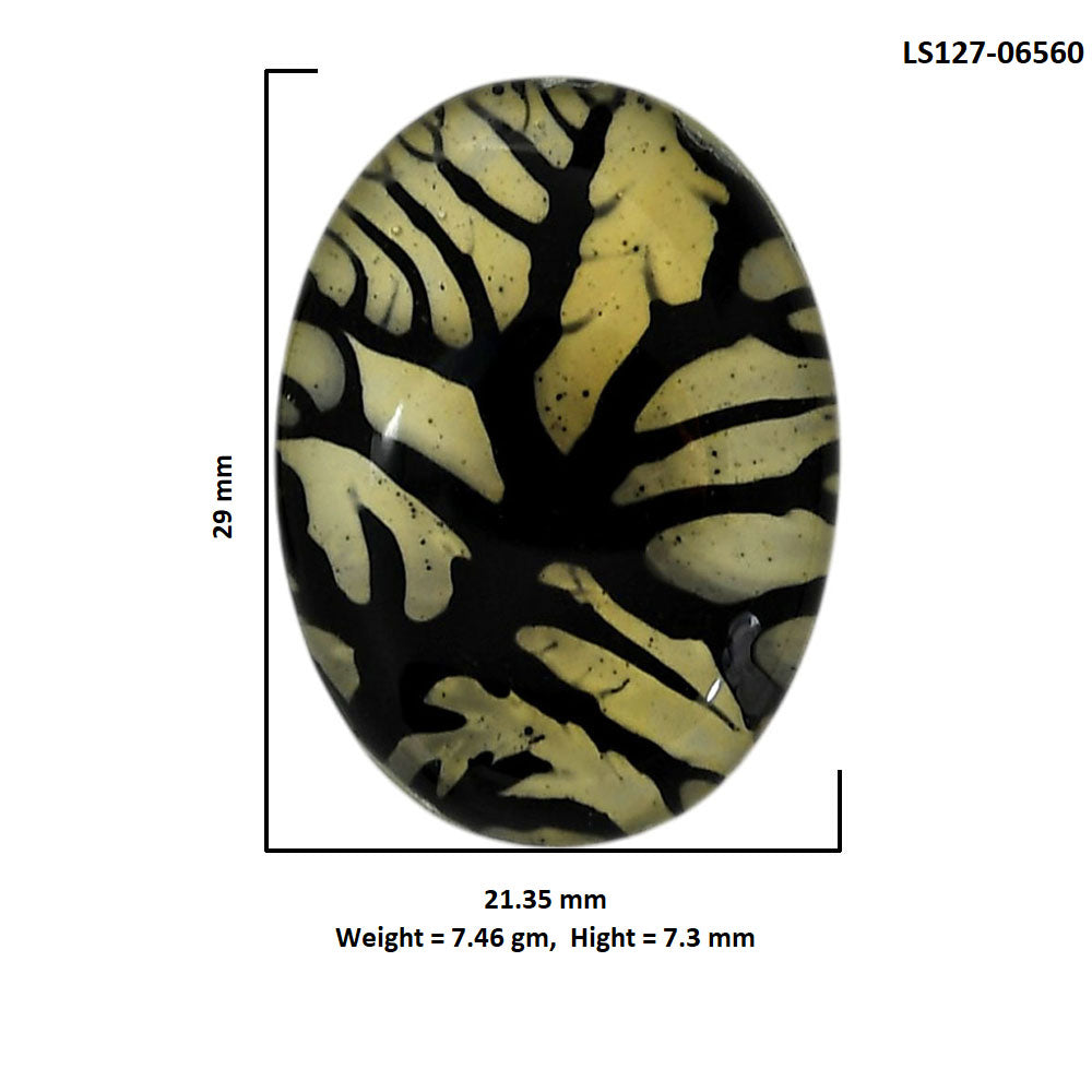Dendritic Agate Doublet 21.35x29x7.3 mm Oval Shape Polished Gemstone LS127-06560