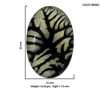 Dendritic Agate Doublet 21x32x7.3 mm Oval Shape Polished Gemstone LS127-06561