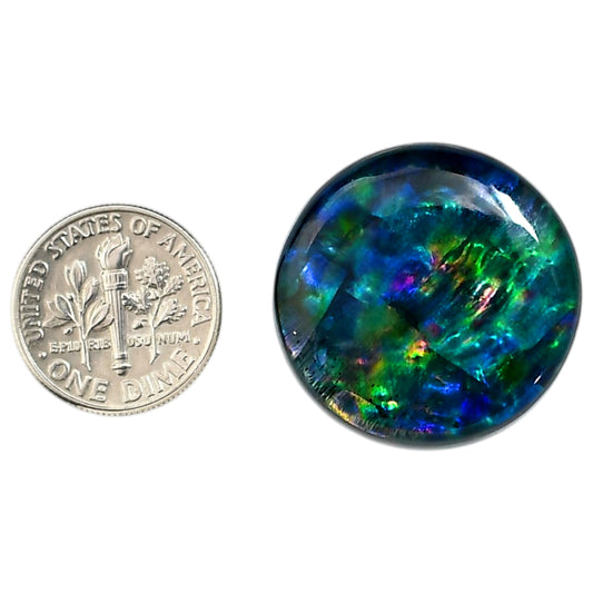 Dichroic Glass Doublet 26x26x6.5 mm Round Shape Polished Gemstone LS128-06565