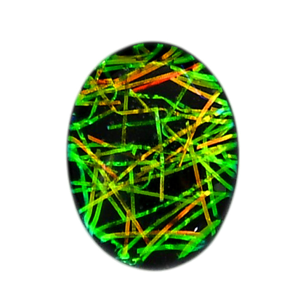 Dichroic Glass Doublet 16x21.2x6 mm Oval Shape Polished Gemstone LS128-06567