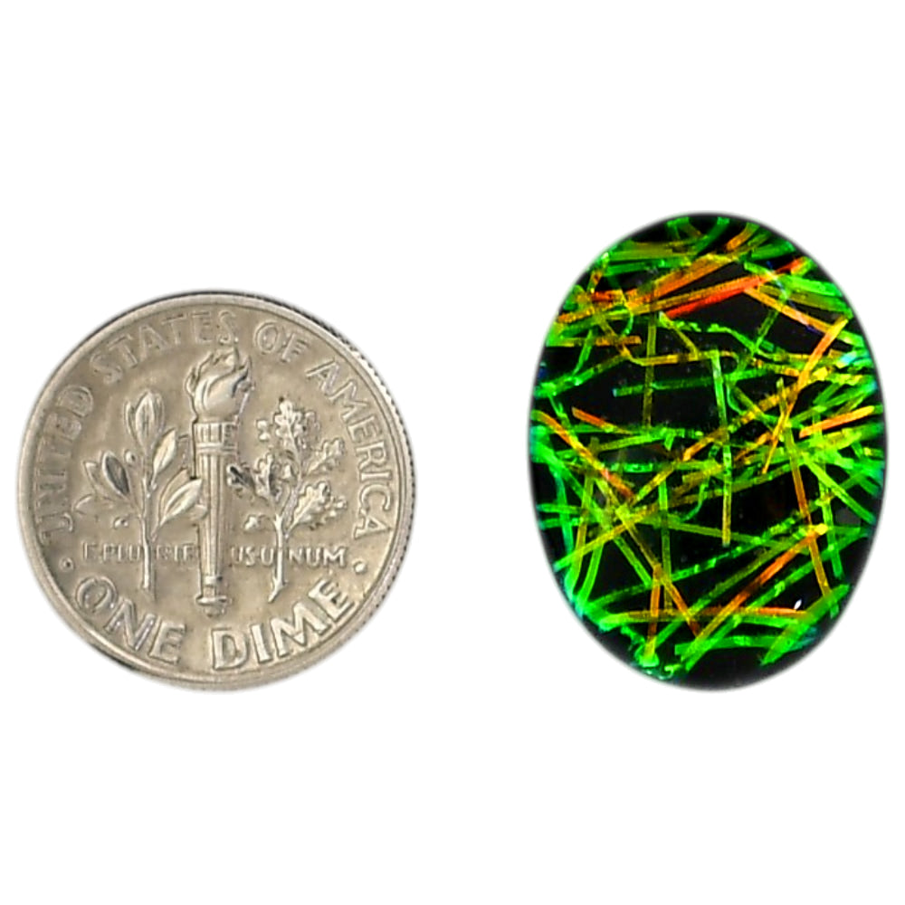 Dichroic Glass Doublet 16x21.2x6 mm Oval Shape Polished Gemstone LS128-06567