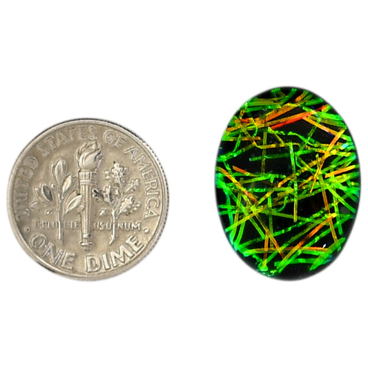 Dichroic Glass Doublet 16x21.2x6 mm Oval Shape Polished Gemstone LS128-06567