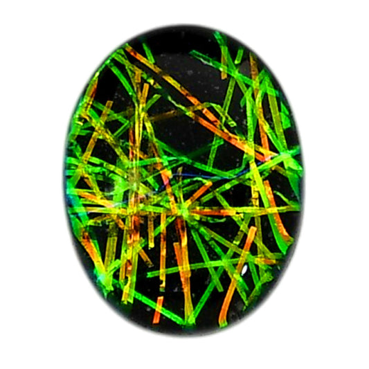 Dichroic Glass Doublet 16.3x21x6 mm Oval Shape Polished Gemstone LS128-06571