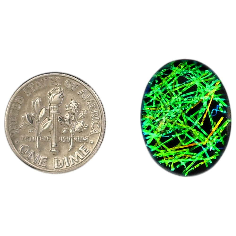 Dichroic Glass Doublet 16x20.5x6 mm Oval Shape Polished Gemstone LS128-06572