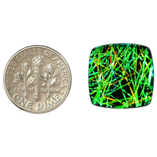 Dichroic Glass Doublet 17x17x6 mm Cushion Shape Polished Gemstone LS128-06579