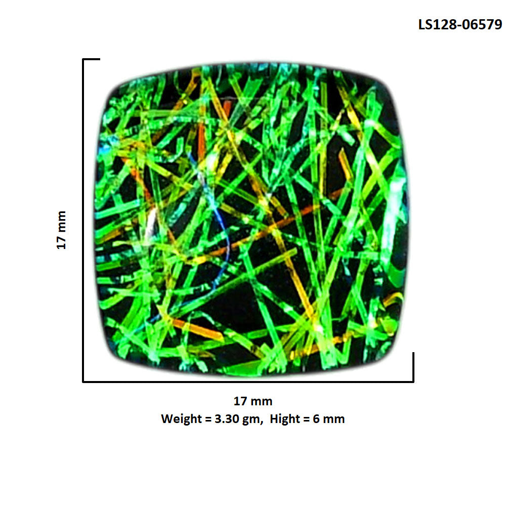 Dichroic Glass Doublet 17x17x6 mm Cushion Shape Polished Gemstone LS128-06579