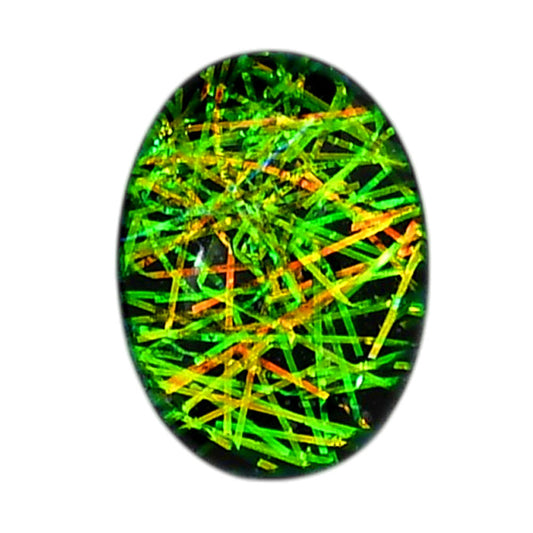 Dichroic Glass Doublet 15.8x21.5x5.8 mm Oval Shape Polished Gemstone LS128-06585