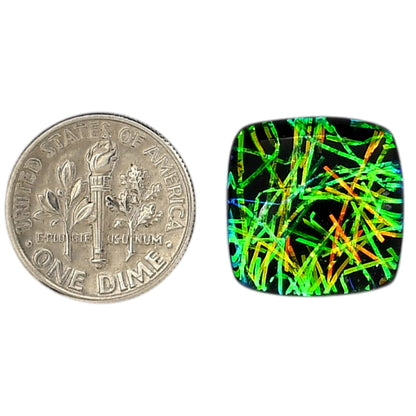 Dichroic Glass Doublet 16.5x16.8x6 mm Cushion Shape Polished Gemstone LS128-06587