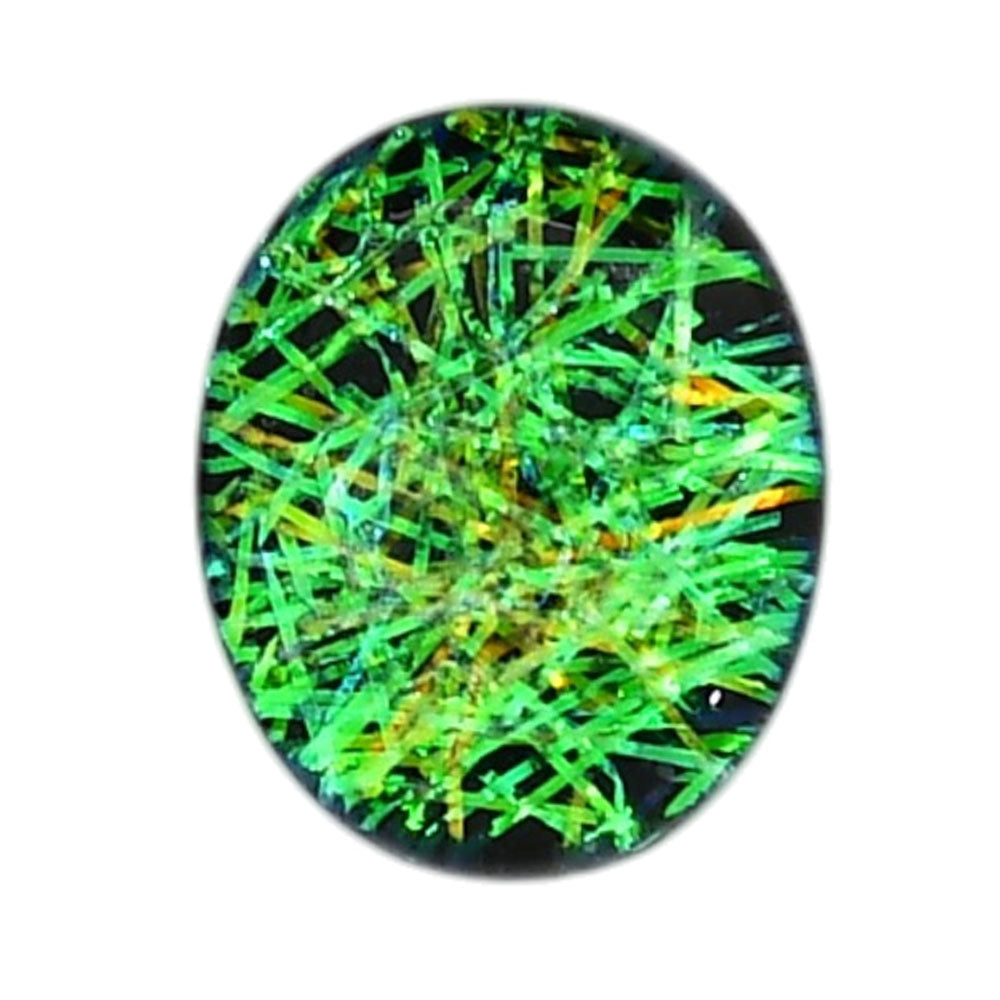 Dichroic Glass Doublet 16x19.85x5.7 mm Oval Shape Polished Gemstone LS128-06588