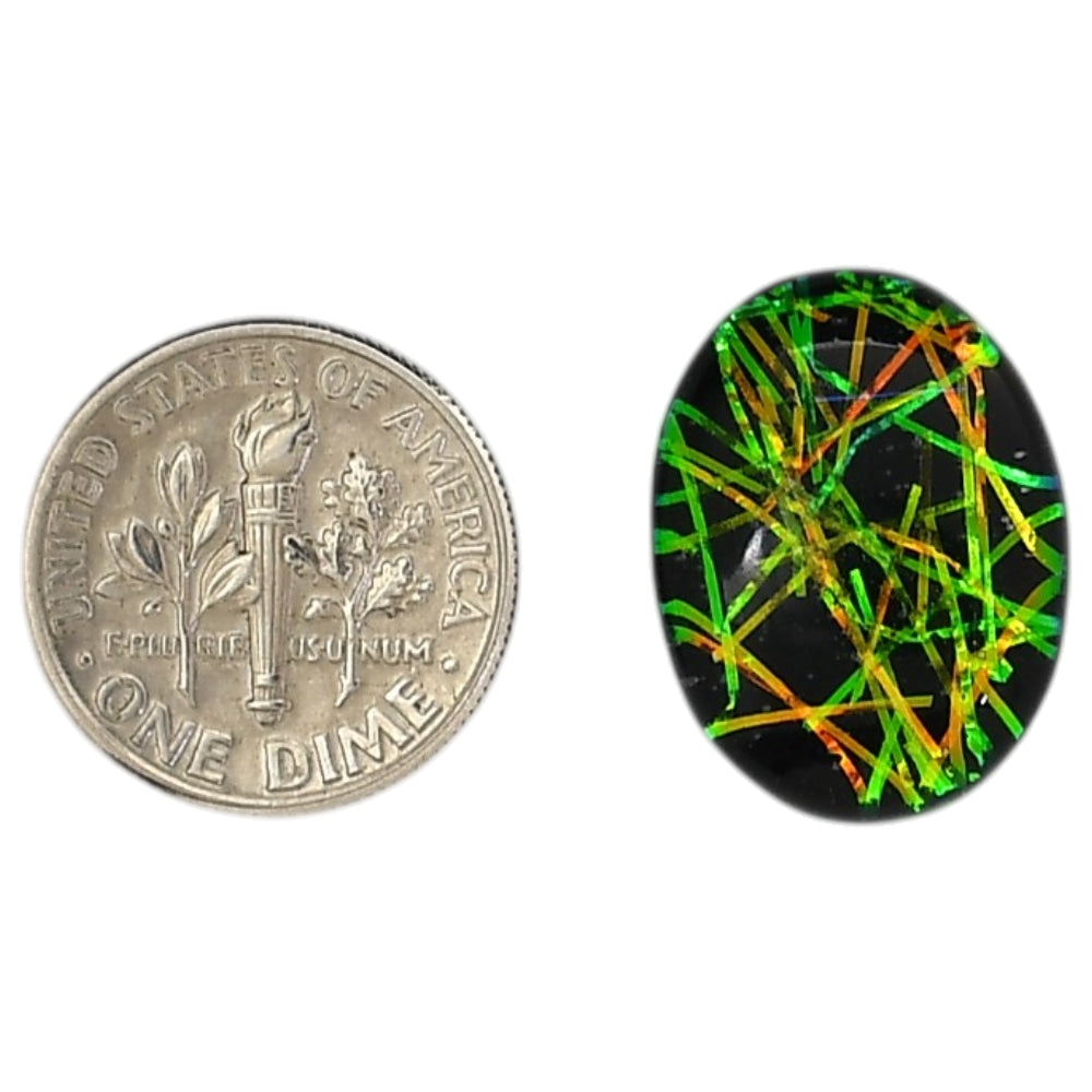Dichroic Glass Doublet 15x19.8x6 mm Oval Shape Polished Gemstone LS128-06590