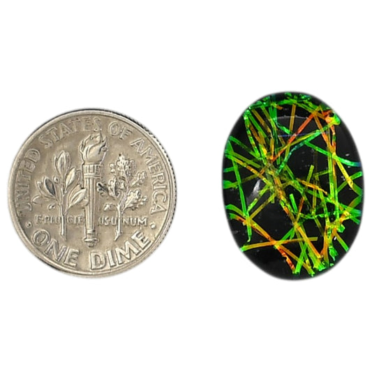 Dichroic Glass Doublet 15x19.8x6 mm Oval Shape Polished Gemstone LS128-06590