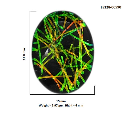 Dichroic Glass Doublet 15x19.8x6 mm Oval Shape Polished Gemstone LS128-06590