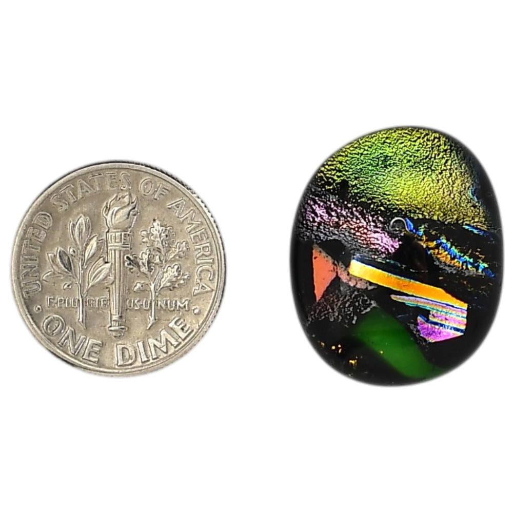 Dichroic Glass Doublet 17.5x21.5x6.8 mm Oval Shape Polished Gemstone LS128-06591