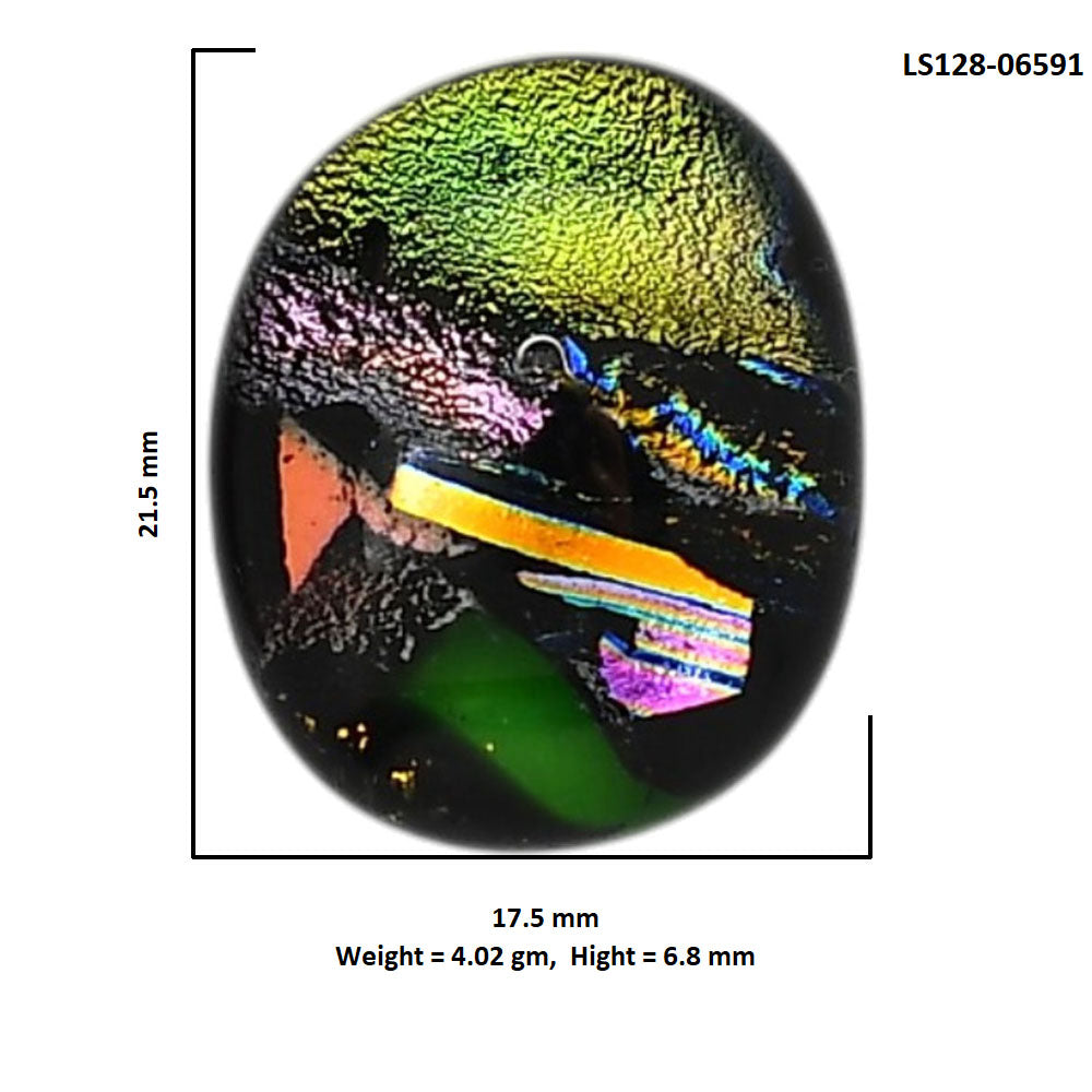 Dichroic Glass Doublet 17.5x21.5x6.8 mm Oval Shape Polished Gemstone LS128-06591